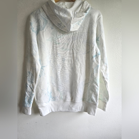 NWT! GAP, Logo Sweatshirt With Hood, White/Blue Swirl, Size XS - Picture 6 of 10